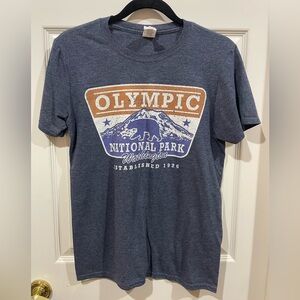 Gildan Olympic National Park Tee - Blue and Brown